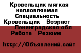 Кровельщик мягкая напловляемая › Специальность ­ Кровельщик › Возраст ­ 37 - Ленинградская обл. Работа » Резюме   